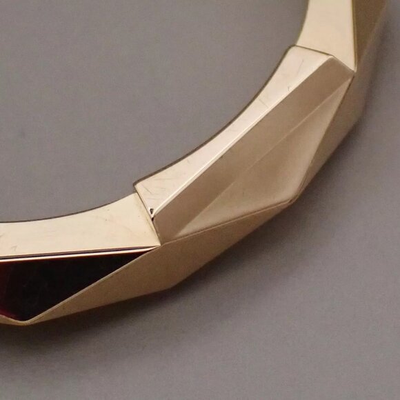 GUCCI Logo Link To Studded Ring Au750 (18K) Size 22 Yellow Gold Italy 25RK868 - Picture 9 of 13